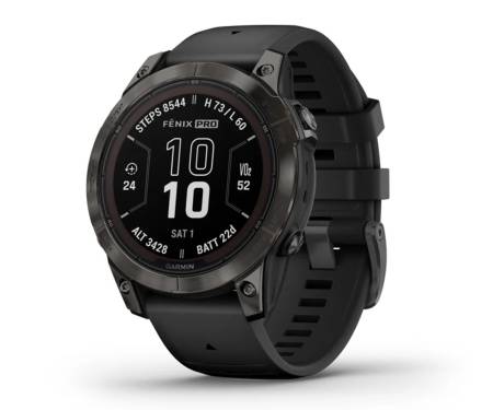 Смарт-часы Garmin Fenix 7 Pro Sapphire Solar Carbon G. DLC Tit. with Black Band (010-02777-10/11)