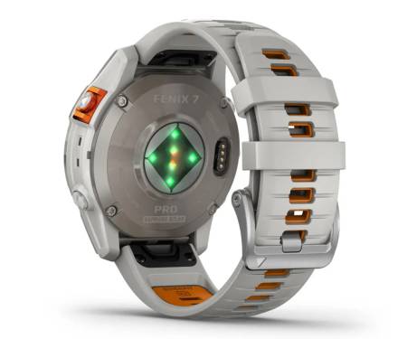 Смарт-часы Garmin Fenix 7 Pro Sapphire Solar Titanium w. Fog Gray/Ember O. Band (010-02777-20/21)