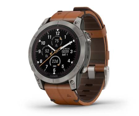 Смарт-часы Garmin Fenix 7 Pro Sapphire Solar Titanium with Chestnut L. Band (010-02777-30)