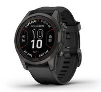 Смарт-годинник Garmin Fenix 7S Pro Sapphire Solar Carbon G. DLC Tit. with Black Band (010-02776-10/11)