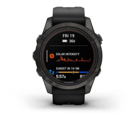 Смарт-часы Garmin Fenix 7S Pro Sapphire Solar Carbon G. DLC Tit. with Black Band (010-02776-10/11)