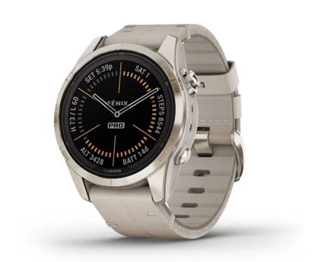 Смарт-часы Garmin Fenix 7S Pro Sapphire Solar Soft Gold w. Limestone L. Band (010-02776-30)