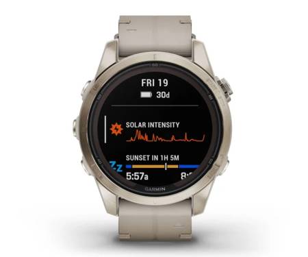 Смарт-часы Garmin Fenix 7S Pro Sapphire Solar Soft Gold w. Limestone L. Band (010-02776-30)