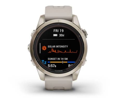 Смарт-годинник Garmin Fenix 7S Pro Sapphire Solar Soft Gold w. Light Sand Band (010-02776-14/15)