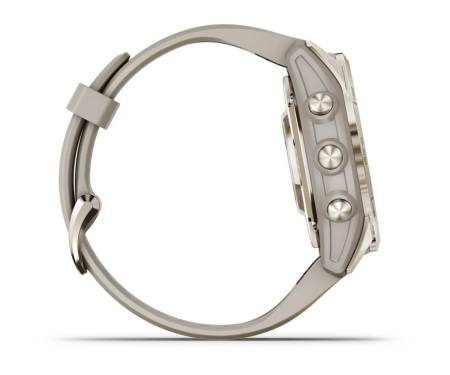 Смарт-годинник Garmin Fenix 7S Pro Sapphire Solar Soft Gold w. Light Sand Band (010-02776-14/15)