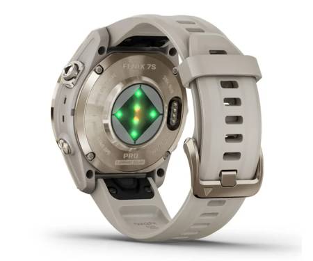 Смарт-годинник Garmin Fenix 7S Pro Sapphire Solar Soft Gold w. Light Sand Band (010-02776-14/15)