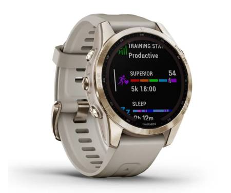 Смарт-годинник Garmin Fenix 7S Sapphire Solar Cream G. Titanium w. Cream H. Nylon Band (010-02539-39)