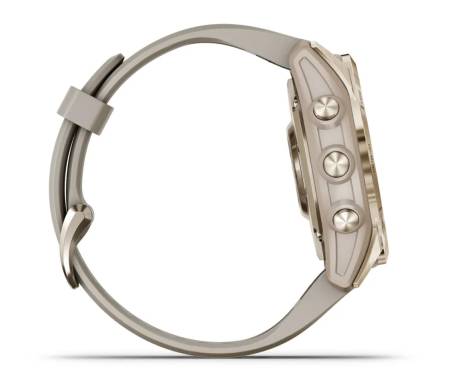 Смарт-годинник Garmin Fenix 7S Sapphire Solar Cream G. Titanium w. Cream H. Nylon Band (010-02539-39)