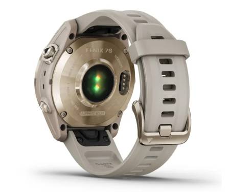 Смарт-годинник Garmin Fenix 7S Sapphire Solar Cream G. Titanium w. Cream H. Nylon Band (010-02539-39)