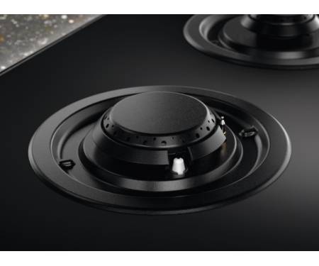 Electrolux Варильна поверхня газова на склі, 60см, чавун, електрон. керування, Hob2Hood, чорний