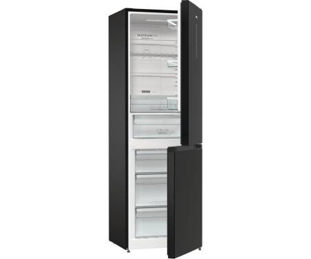 Gorenje Холодильник з нижн. мороз. камерою 185х60х60см, 2 двері, 204(96)л, А++, NoFrost+ , LED дисплей, Зона св-ті, чорний
