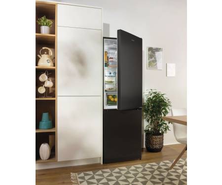 Gorenje Холодильник з нижн. мороз. камерою 185х60х60см, 2 двері, 204(96)л, А++, NoFrost+ , LED дисплей, Зона св-ті, чорний