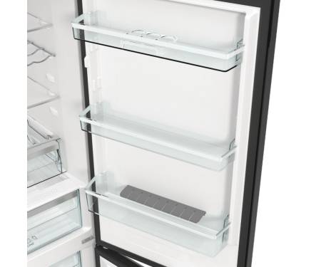 Gorenje Холодильник з нижн. мороз. камерою 185х60х60см, 2 двері, 204(96)л, А++, NoFrost+ , LED дисплей, Зона св-ті, чорний