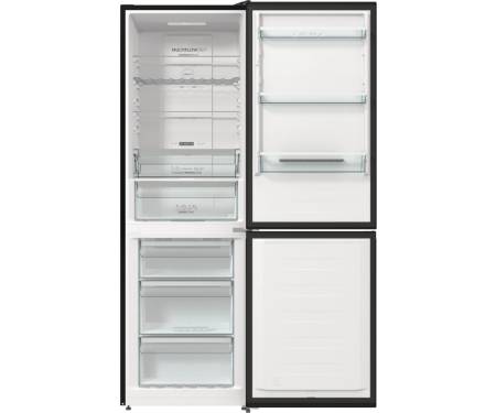 Gorenje Холодильник з нижн. мороз. камерою 185х60х60см, 2 двері, 204(96)л, А++, NoFrost+ , LED дисплей, Зона св-ті, чорний