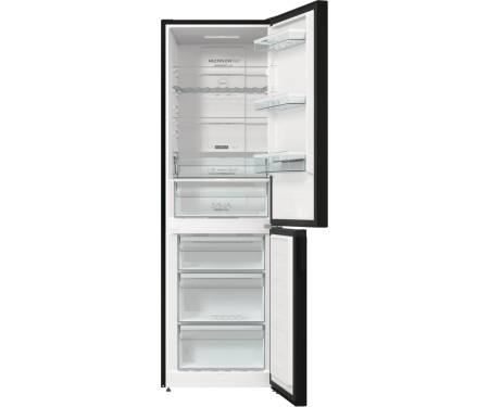 Gorenje Холодильник з нижн. мороз. камерою 185х60х60см, 2 двері, 204(96)л, А++, NoFrost+ , LED дисплей, Зона св-ті, чорний