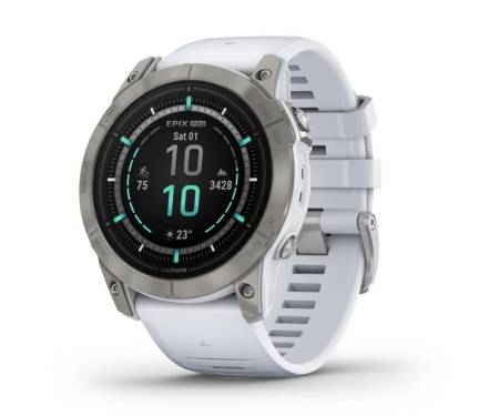 Смарт-часы Garmin Epix Pro (Gen 2) Sapphire 51mm Titanium w. Whitestone Band (010-02804-10/11)
