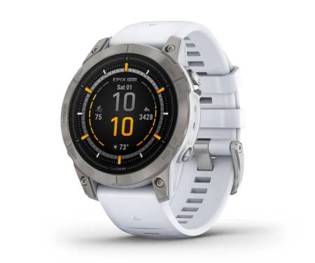 Смарт-годинник Garmin Epix Pro (Gen 2) Sapphire 47mm Titanium w. Whitestone Band (010-02803-20/21)
