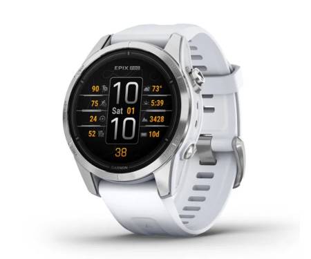 Смарт-годинник Garmin Epix Pro (Gen 2) 42mm Silver w. Whitestone Band (010-02802-00/01)