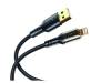Кабель XO NB229 transparent design waven 2.4A Lighting usb cable Black (NB229)