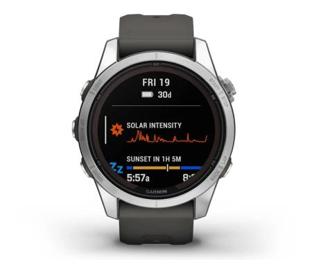 Смарт-часы Garmin Fenix 7S Pro Solar Silver w. Graphite Band (010-02776-00/01)