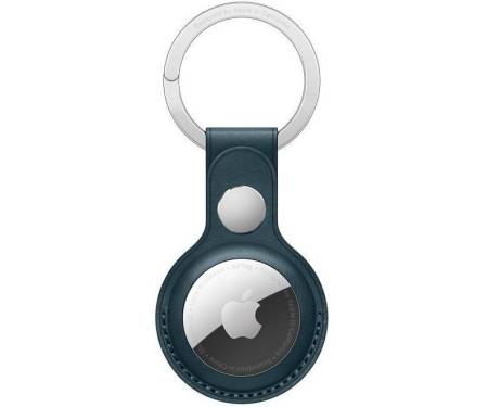Чехол для поискового брелка Apple AirTag Leather Key Ring Storm Blue Copy 1