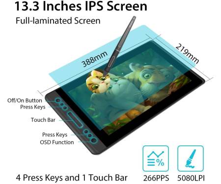 Huion Графический монитор Huion Kamvas Pro 13