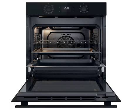 Whirlpool Духовой шкаф электрический, 71л, A+, дисплей, конвекция, телескопические направляющие, черный