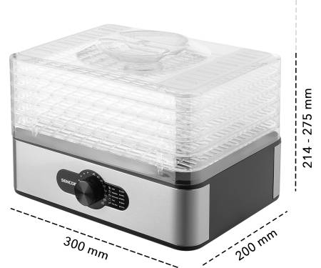Sencor Сушка для продуктов SFD950SS, 240Вт, 5 подд.