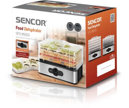 Sencor Сушка для продуктов SFD950SS, 240Вт, 5 подд.
