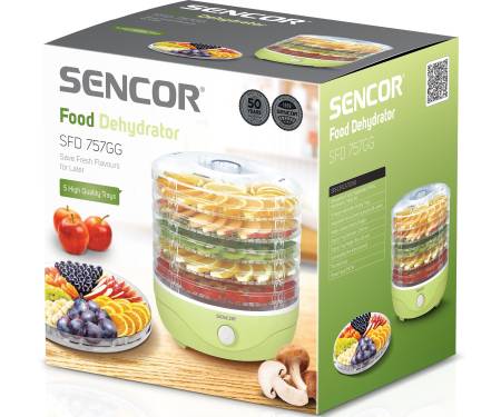Sencor Сушка для продуктов SFD757GG, 250Вт, 5 под