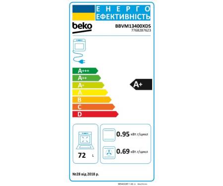 Beko Духовой шкаф электрический, 72л, A+, дисплей, конвекция, черный