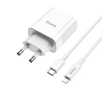 Сетевое зарядное устройство Hoco C80A Plus Rapido PD20W+QC3.0 charger (EU) White 1
