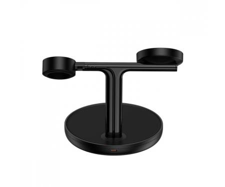Беспроводное зарядное устройство Baseus Swan 3-in-1 Wireless Magnetic Charging Bracket 20W Black (WXTE000101) 3