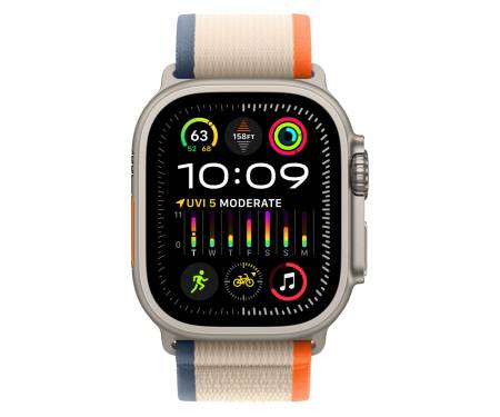 Apple Watch Ultra 2 GPS + Cellular 49mm Titanium Case with Orange/Beige Trail Loop 2