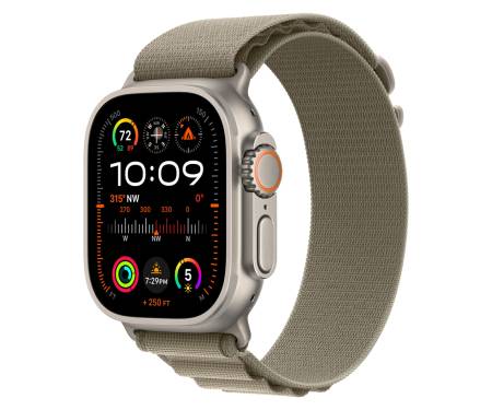 Apple Watch Ultra 2 GPS + Cellular 49mm Titanium Case with Olive Alpine Loop - Medium (MREY3/MRFJ3) 1