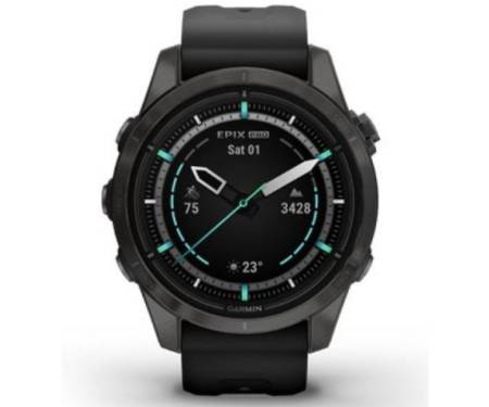 Смарт-часы Garmin Epix Pro Gen 2 Sapphire 42mm Carbon G. DLC Ti. with Black Band (010-02802-14/15)
