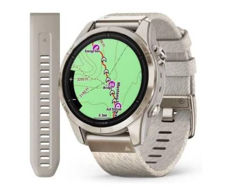 Смарт-часы Garmin Epix Pro Gen 2 Sapphire 42mm Soft Gold w. Cream H. Nylon Band (010-02802-20)