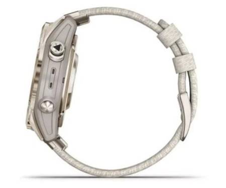 Смарт-часы Garmin Epix Pro Gen 2 Sapphire 42mm Soft Gold w. Cream H. Nylon Band (010-02802-20)