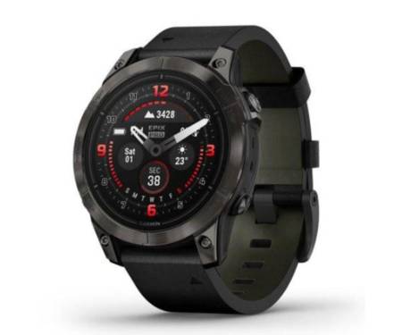 Смарт-часы Garmin Epix Pro Gen 2 Sapphire 47mm Carbon G. DLC Tit. with B. Leather Band (010-02803-30)