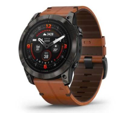 Смарт-часы Garmin Epix Pro Gen 2 Sapphire 51mm Carbon G. DLC Tit. with Chestnut L. Band (010-02804-30)