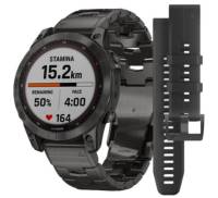 Смарт-годинник Garmin Fenix 7 Sapphire Solar C. Grey DLC Titanium w. Carbon Grey DLC V. Titanium Band (010-02540-39)