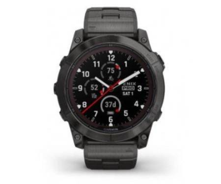 Смарт-годинник Garmin Fenix 7X Pro Sapphire Solar Carbon G. DLC Tit. with Vented Tit. Bracelet (010-02778-30)