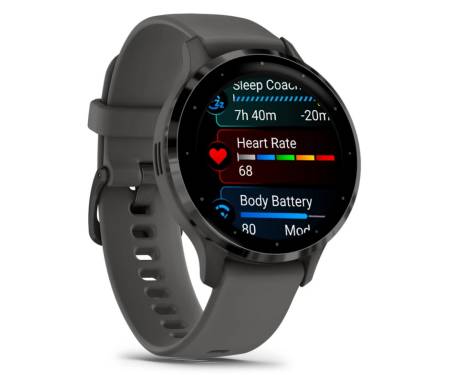 Смарт-часы Garmin Venu 3S Slate S. Steel Bezel w. Pebble Gray Case and S. Band (010-02785-00)