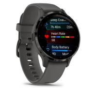 Смарт-часы Garmin Venu 3S Slate S. Steel Bezel w. Pebble Gray Case and S. Band (010-02785-00)