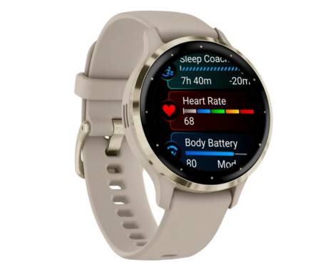 Смарт-часы Garmin Venu 3S Soft Gold S. Steel Bezel w. French Gray Case and S. Band (010-02785-02)