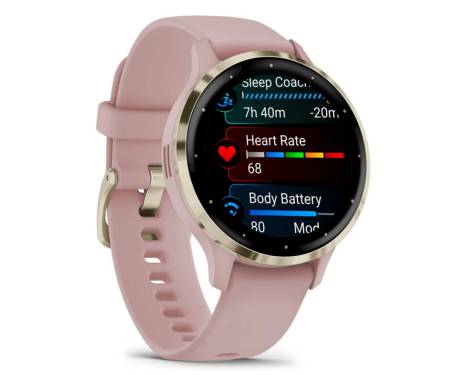 Смарт-часы Garmin Venu 3S Soft Gold S. Steel Bezel w. Dust Rose Case and S. Band (010-02785-03)