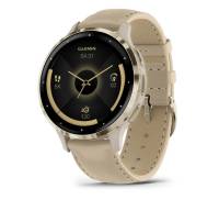 Смарт-годинник Garmin Venu 3S Soft Gold S. Steel Bezel w. French Gray Case and Leather Band (010-02785-55)