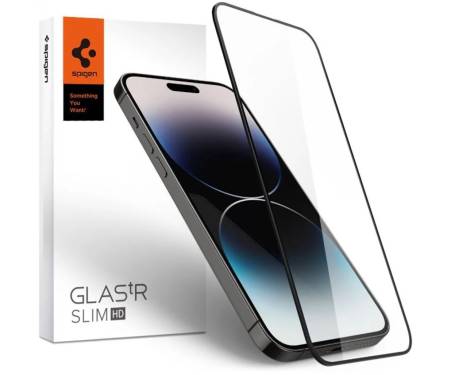 Защитное стекло для Apple iPhone 14 Pro Max Black Spigen Glas.tR Slim FC (AGL05209) 1