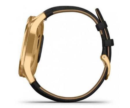 Смарт-часы Garmin vivomove Luxe Pure Gold-Black Leather (010-02241-22)