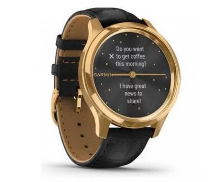 Смарт-часы Garmin vivomove Luxe Pure Gold-Black Leather (010-02241-22)